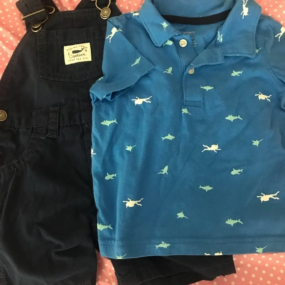 Carter’s Shirt and Overalls Outfit